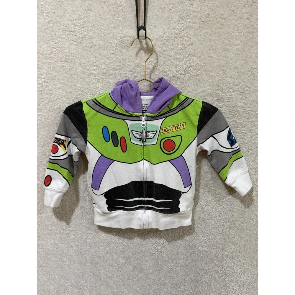 Disney Pixar Toy Story Buzz Lightyear Full Zip Hooded Fleece Jacket 3T